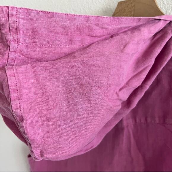 J Jill Pink Hooded Dress 100% Linen Lagenlook Neutral Casual Large - Picture 5 of 7